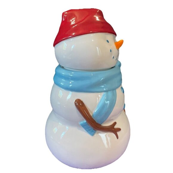 Snowman Cookie Jar Starbucks 2006 Christmas Canister Holiday Winter - Picture 2 of 7